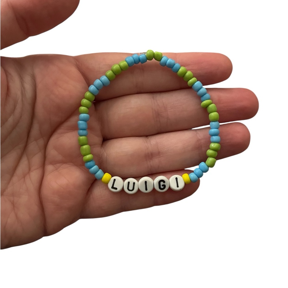 Super Mario Luigi Inspired Beaded Bracelet